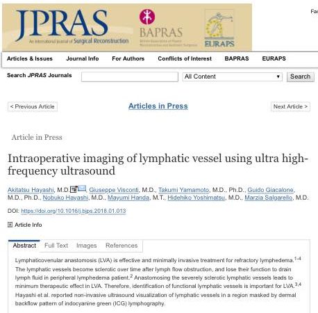 JPRAS Article in Press page